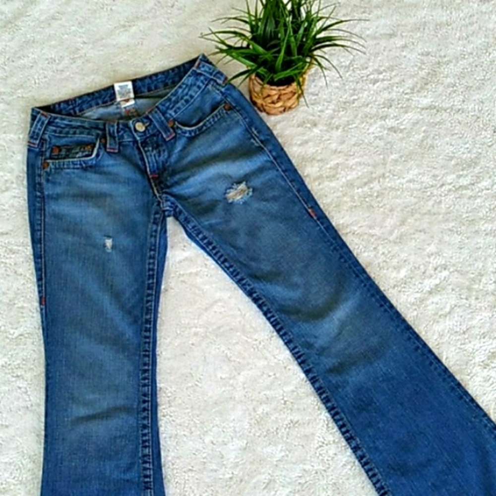 True Religion distressed bootcut jeans